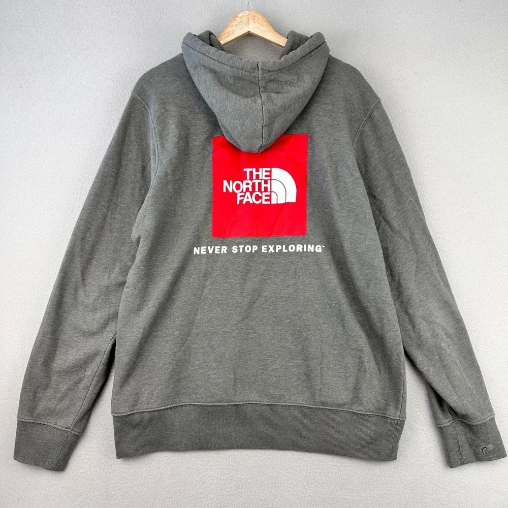 The North Face Sweatshirt Mens‎ L Gray Hoodie Long Sleeve Pullover